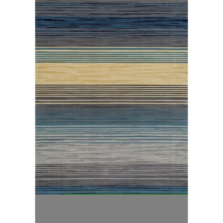 Art Carpet 4 X 6 Ft. Bastille Collection Heathered Stripe Border Woven Area Rug, Blue 841864108160